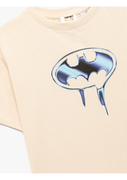 Lisanslı Batman Baskılı Kısa Kollu Bisiklet Yaka Pamuklu Tişört modelleri