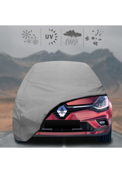 Renault Clio (2012 - 2019) Oto Branda Su Geçirmez Miflonlu Araba Brandası Klipsli Araba Çadırı