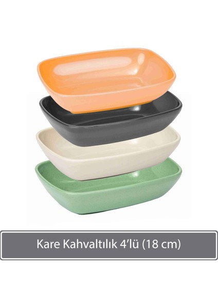 Yaprak Kahvaltılık ve Çerezlik 4'lü, Renkli, 18 cm, Şık ve kullanışlı tasarım