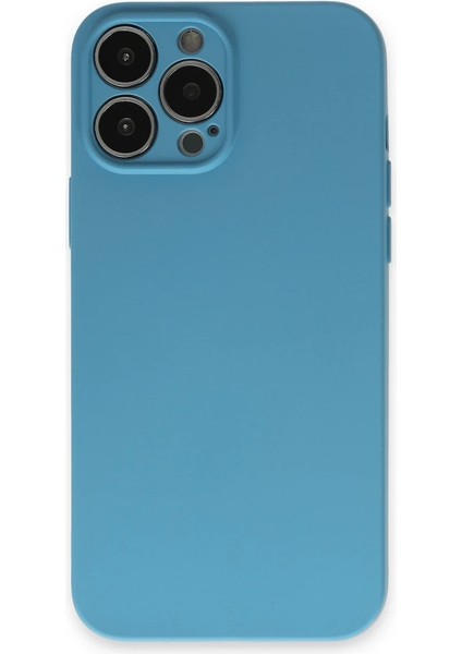 iPhone 13 Pro Kılıf Nano Içi Kadife Silikon - Mavi