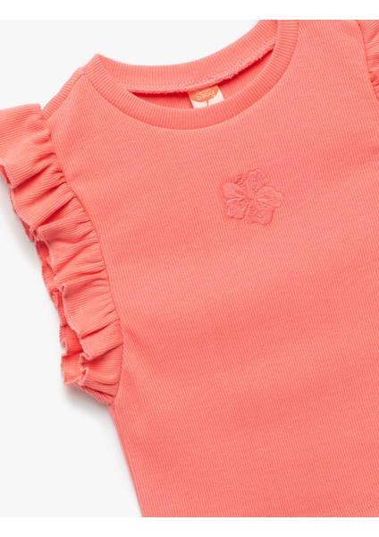 Çiçek Işlemeli Fırfırlı Kolsuz Bisiklet Yaka Kaşkorse Atlet modelleri