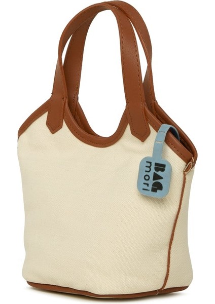 Taba Deri Garnili Kanvas Mini Çanta fiyatları