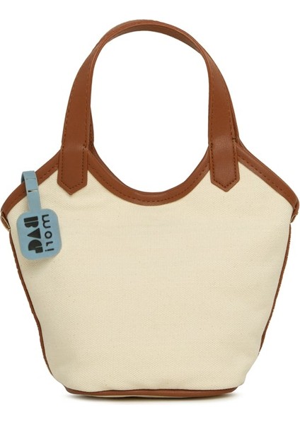 Taba Deri Garnili Kanvas Mini Çanta modelleri