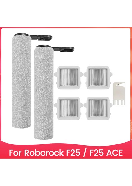 Roborock F25 / F25 Ace Elektrikli Süpürge Için Yedek Aksesuar Seti, 2 Rulo Fırça ve 4 Filtre Dahil (Yurt Dışından)