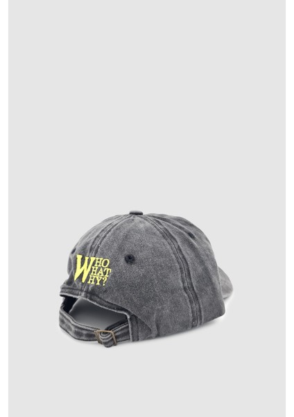 Vintage Tarz Yıpratmalı W Nakışlı Unisex Spor, Günlük ve Outdoor Şapka / Kep Antrasit indirimleri
