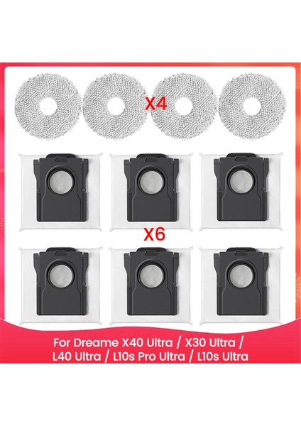 Dreame X40 Ultra / X30 Ultra / L40 Ultra / L10S Pro Ultra / L10S Ultra Elektrikli Süpürge Paspas Torbaları Için Yedek Parçalar (Yurt Dışından)