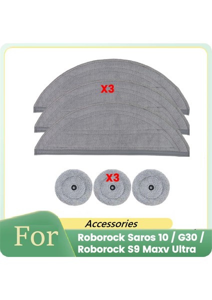 Roborock Saros 10 / G30 / Roborock S9 Maxv Ultra Elektrikli Süpürge Parçaları Yıkanabilir Paspas Pedi Için 6 Adet Yedek Paspas Pedi (Yurt Dışından)