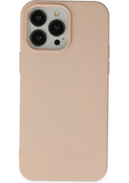 iPhone 15 Pro Kılıf Nano Içi Kadife Silikon - Pudra