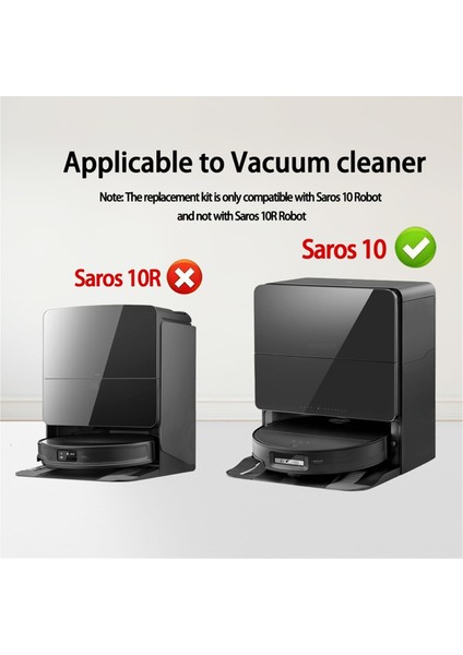 Ana Silindir Yan Fırça Hepa Filtre Paspas Bezi Toz Torbası Roborock Saros 10 / S9 Maxv Ultra Vakum Parçaları Aksesuarları (Yurt Dışından)