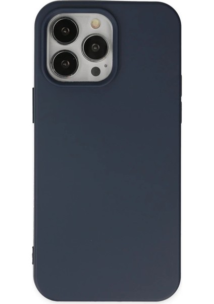 iPhone 14 Pro Max Kılıf Nano Içi Kadife Silikon - Lacivert