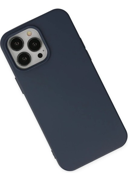 iPhone 14 Pro Max Kılıf Nano Içi Kadife Silikon - Lacivert modelleri