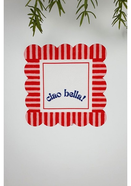 Ciao Bella Line Tasarım Kırmızı Mavi Lazer Kesim Kokteyl Peçetesi 2 Adet fiyatları