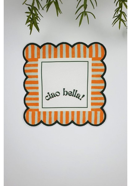 Ciao Bella Line Tasarım Hardal Yeşil Nakış Kenar Kokteyl Peçetesi 2 Adet fiyatları