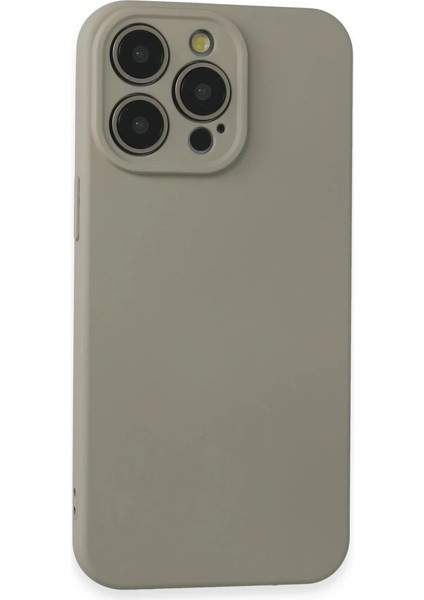 iPhone 15 Pro Max Kılıf Nano Içi Kadife Silikon - Beyaz Titanyum