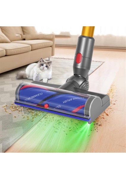 Dyson V7 V8 V10 V11 V15 Için LED Farlı Doğrudan Tahrikli Başlık Hızlı Çıkarmalı Başlık Temizleyici Fırçalar (Yurt Dışından)