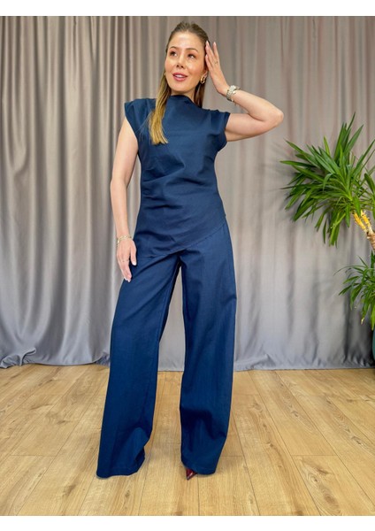 Lacivert Etek Ucu Asimetrik Takım fiyatları