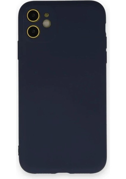 iPhone 12 Mini Kılıf Nano Içi Kadife Silikon - Lacivert