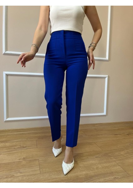 Saks Mavisi Önü Flotalı Pantolon