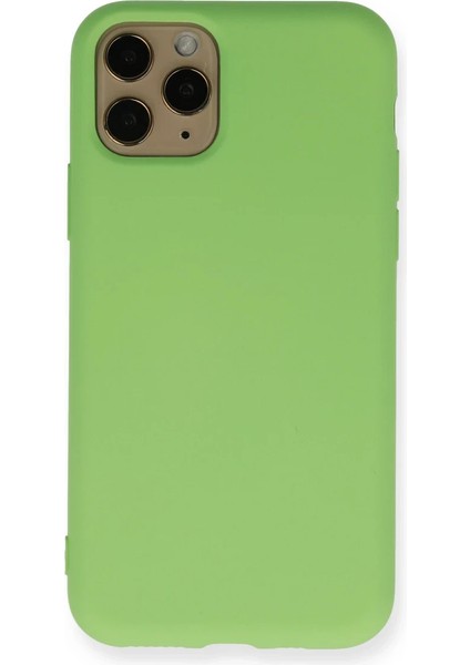 iPhone 11 Pro Kılıf Nano Içi Kadife Silikon - Yeşil