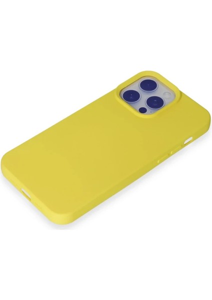 iPhone 15 Pro Max Kılıf Nano Içi Kadife Silikon - Sarı fırsatları