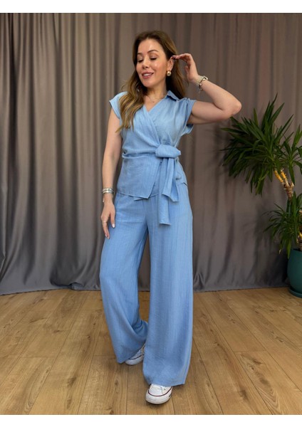 Mavi Önden Bağlama Detaylı Takım fiyatları