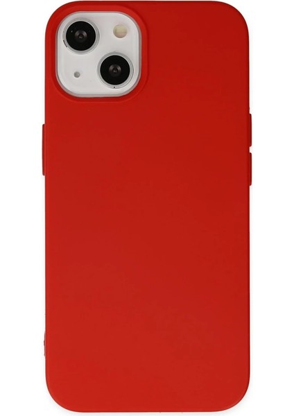 iPhone 14 Plus Kılıf Nano Içi Kadife Silikon - Kırmızı