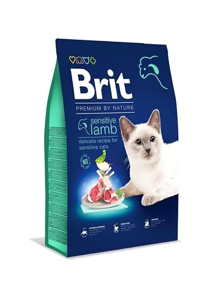 Brit Premium By Nature Sensitive, Hassas Sindirime Sahip Kediler Için, Kuzu Etli Kuru Mama, 8 kg indirimleri