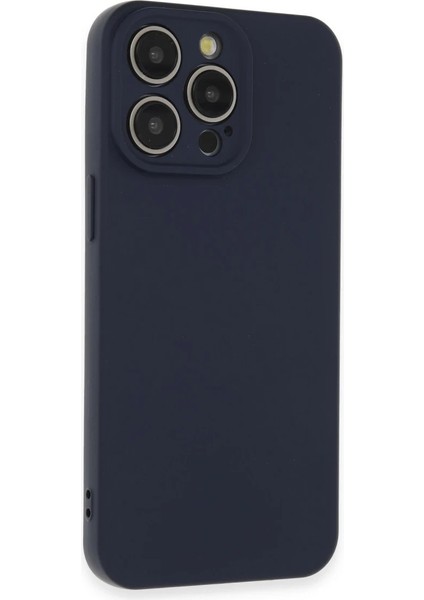 iPhone 15 Pro Max Kılıf Nano Içi Kadife Silikon - Lacivert modelleri