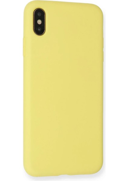 iPhone Xs Max Kılıf Nano Içi Kadife Silikon - Mat Sarı modelleri