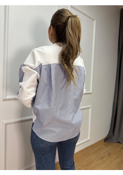 Ekru Çizgi Detaylı Sweatshirt fırsatları