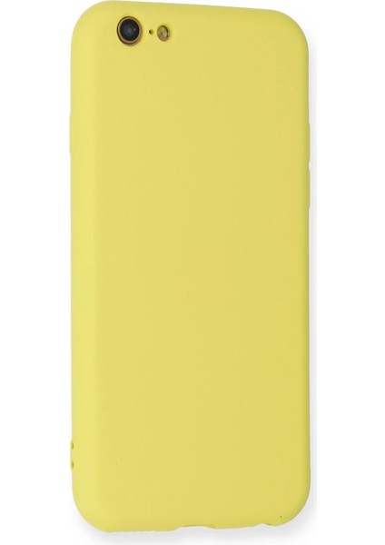 iPhone 6 Kılıf Nano Içi Kadife Silikon - Sarı modelleri