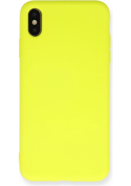 iPhone x Kılıf Nano Içi Kadife Silikon - Sarı
