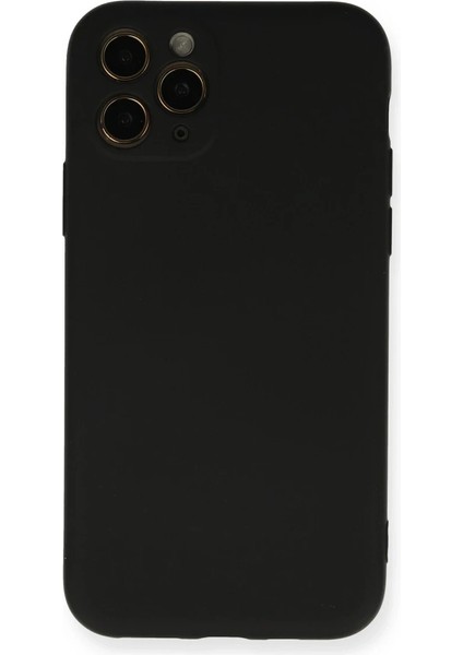 iPhone 11 Pro Kılıf Nano Içi Kadife Silikon - Siyah