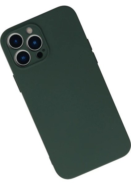 iPhone 13 Pro Kılıf Nano Içi Kadife Silikon - Koyu Yeşil fiyatları
