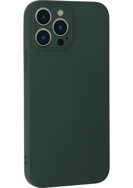 iPhone 13 Pro Kılıf Nano Içi Kadife Silikon - Koyu Yeşil modelleri
