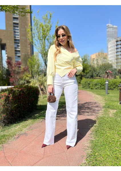 Beyaz Wide Leg Jean fiyatları