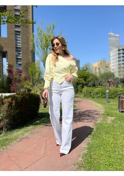Beyaz Wide Leg Jean modelleri
