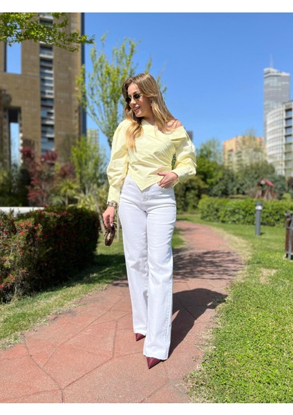 Beyaz Wide Leg Jean fırsatları