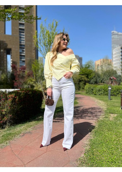 Beyaz Wide Leg Jean indirimleri