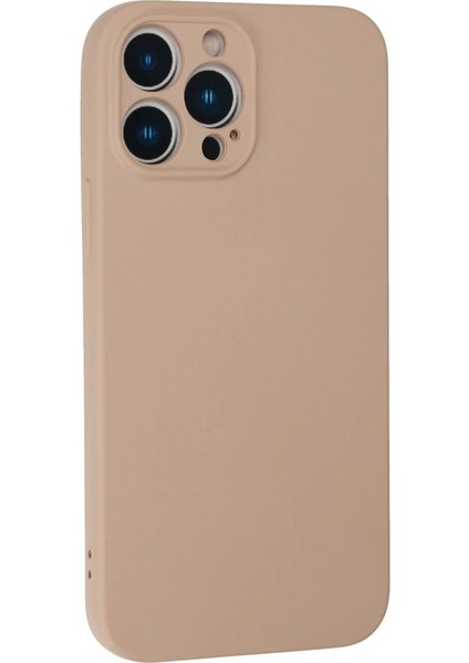 iPhone 13 Pro Kılıf Nano Içi Kadife Silikon - Pudra modelleri