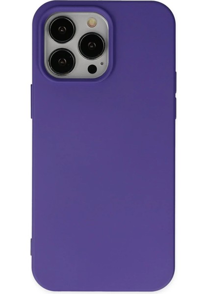 iPhone 14 Pro Kılıf Nano Içi Kadife Silikon - Mor