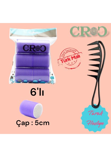 1203 Cırtlı Sünger Bigudi Mor 6'lı Çap 5 cm modelleri