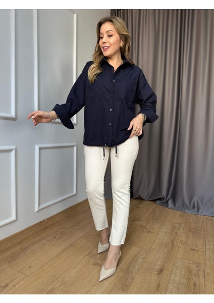 Lacivert Mix Kumaş Tasarım Gömlek fırsatları