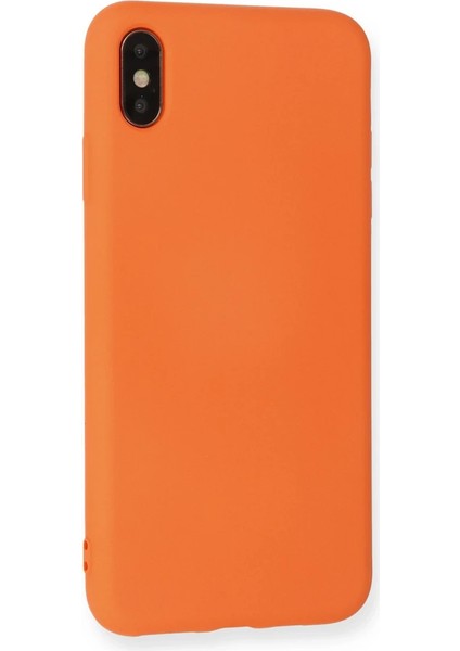 iPhone Xs Max Kılıf Nano Içi Kadife Silikon - Turuncu modelleri