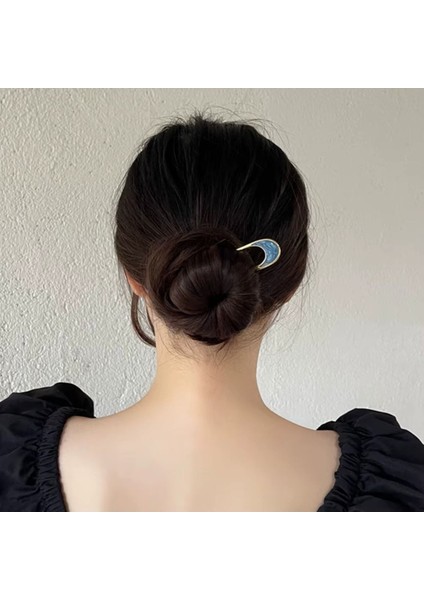 Oval Detaylı Metal Topuz Saç Tokası