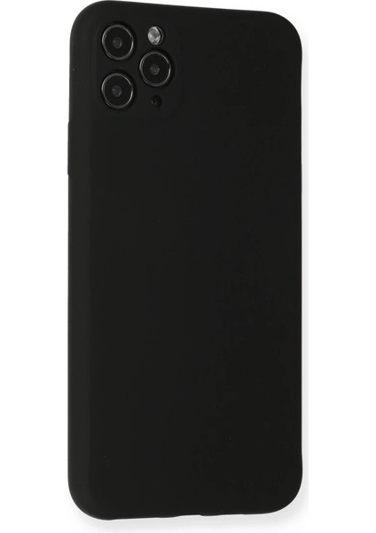 iPhone 11 Pro Max Kılıf Nano Içi Kadife Silikon - Siyah modelleri