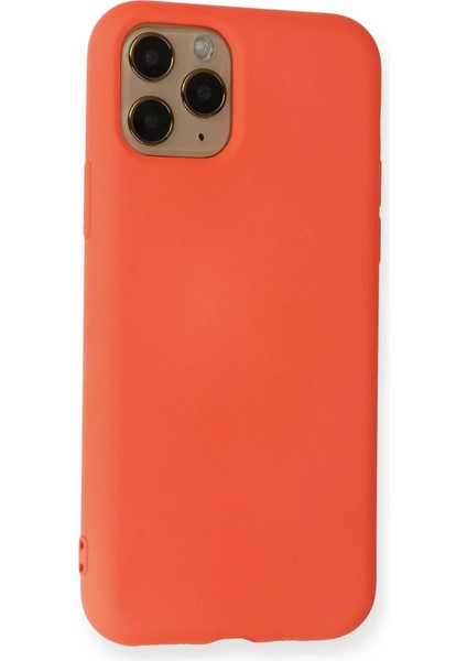 iPhone 11 Pro Kılıf Nano Içi Kadife Silikon - Turuncu modelleri