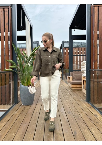 Orj. Marka Krem Kesik Paça Jean