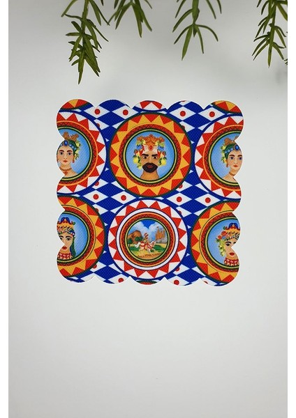 Baci Sicily Italyan Tarzı Geometrik Tasarımlı Lazer Kesim Kokteyl Peçetesi 1 Adet