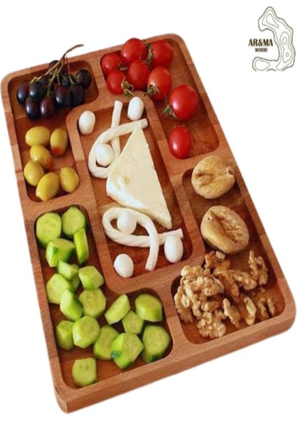Doğal Ahşap Çerezlik ve Sunum Tabağı, 32x23 cm, kahvaltı, kahve ve meyve için uygun fiyatları